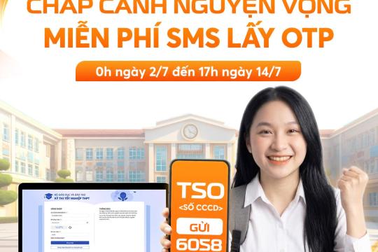 VIETNAMOBILE MIỄN PHÍ 100% CƯỚC SMS NHẬN MÃ OTP XÁC NHẬN NGUYỆN VỌNG ĐẠI HỌC CHO SĨ TỬ 2K8