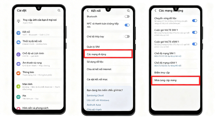 Hướng dẫn bật mobi roaming trên android