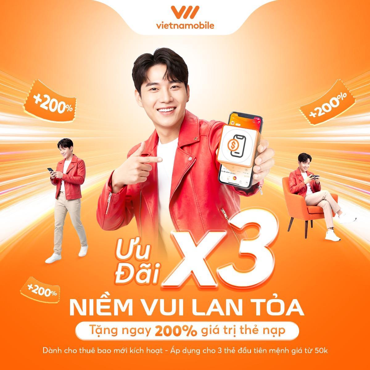 Ưu đãi nhân 3 niềm vui lan toả – Tặng 200% giá trị thẻ nạp cho thuê bao mới